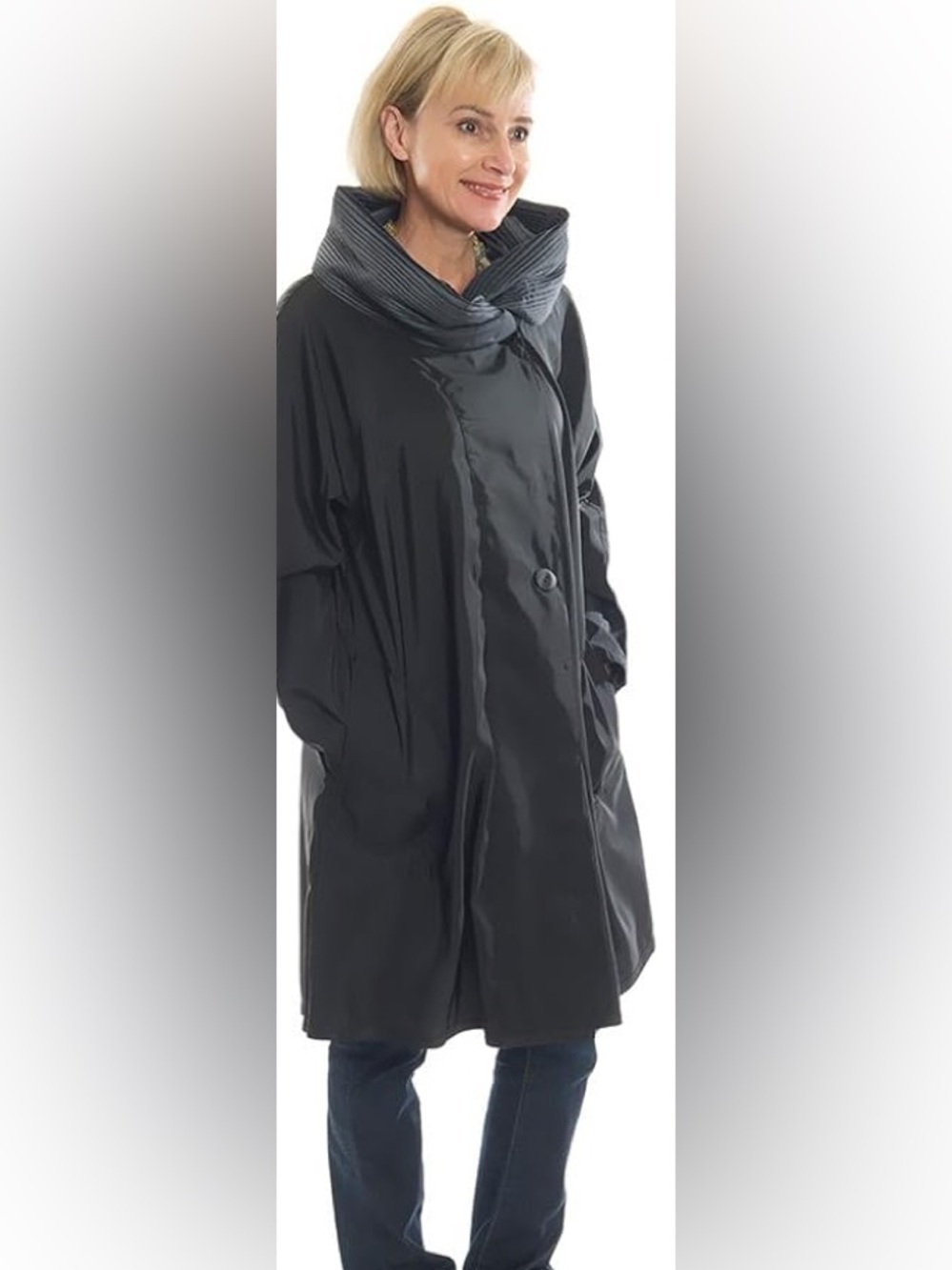 Mycra Pac Donatella Reversible Travel Raincoat Accordion Pleated Hood Nylon